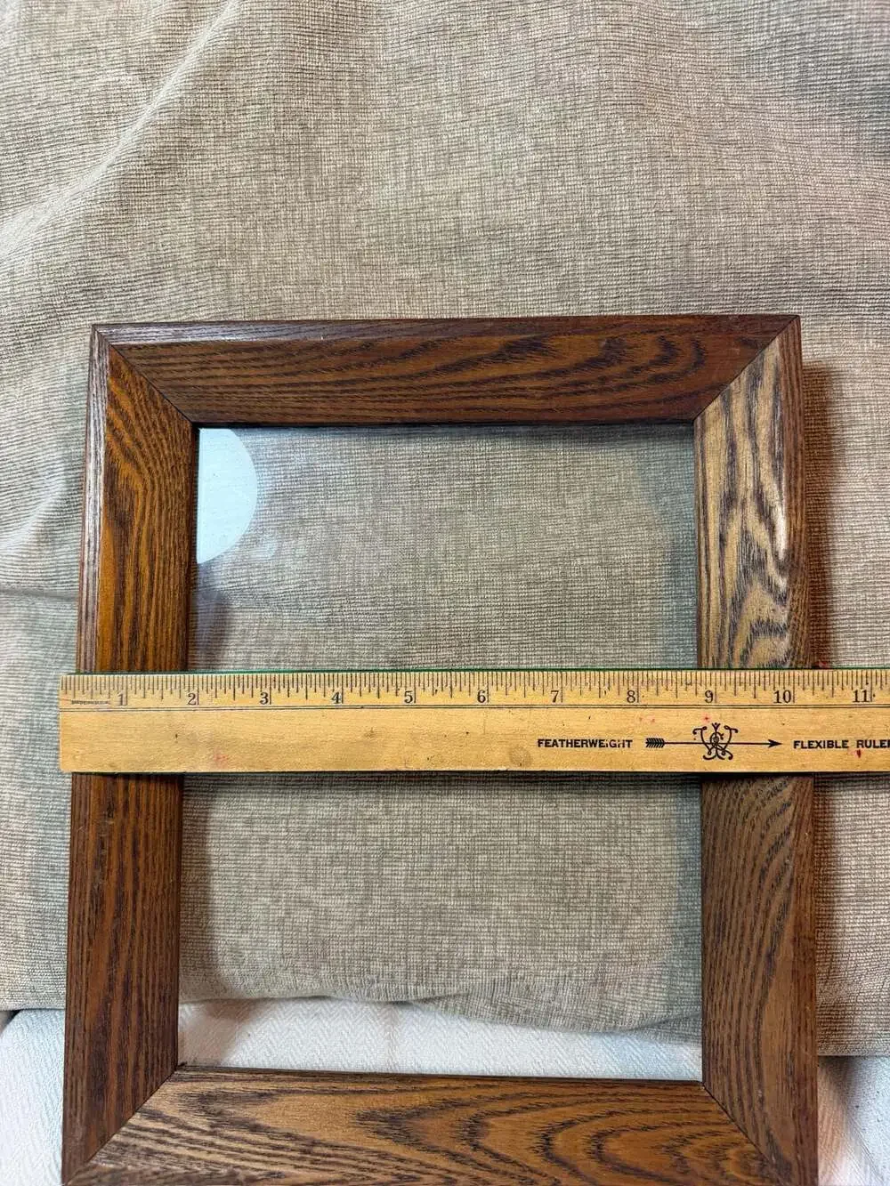 Vintage Solid Oak Wood Picture Frame Dark Wood Grain with Glass
